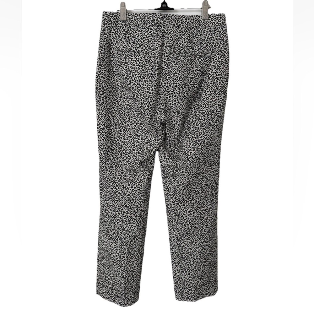 Ann Taylor Pants White Black Cheetah Leopard Print Modern Stretch Size 4, EUC - Picture 4 of 8